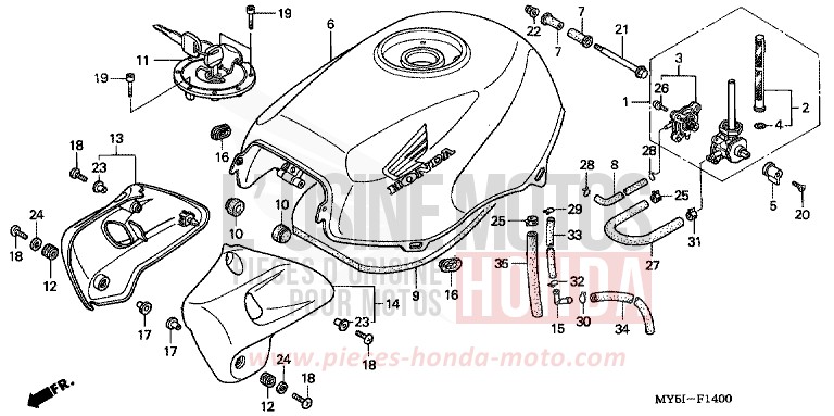KRAFTSTOFFTANK von CB1300 Super Bold'or ABS MOODY BLUE METALLIC (PB296) von 2002